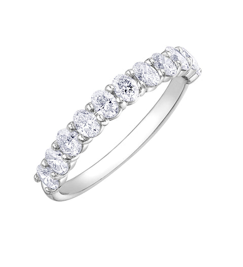 14kt White Gold 0.88cttw Oval Diamond Band