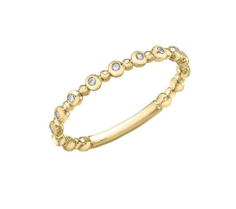 10kt Yellow Gold 15 Diamonds Stackable Band