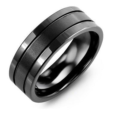 Men's Triple-Band Effect Ceramic Wedding Ring