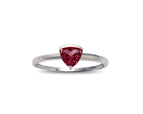 10kt White Gold Created Ruby Ring