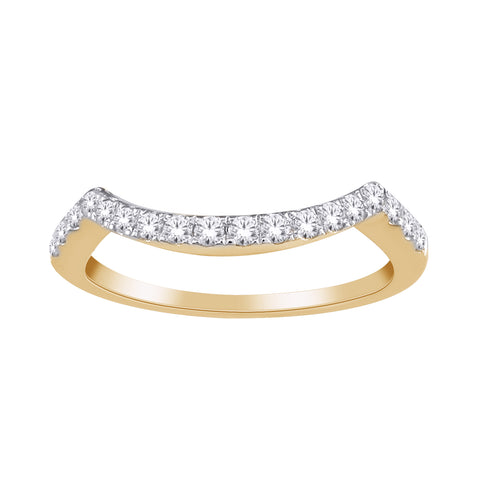 10kt Yellow Gold 0.20cttw Curved Diamond Band