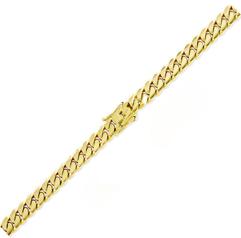 10kt Yellow Gold Semi-Hollow Miami 8.5-Inch Bracelet