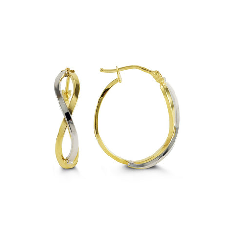 10kt Two-Toned Gold Infinity Hoop Earrings