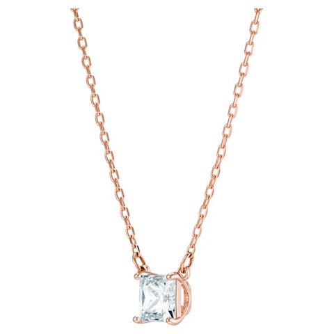 Attract Necklace White, Rose-gold tone plated