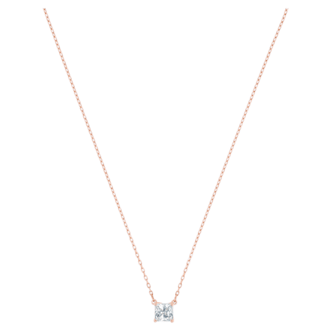 Swarovski Attract Necklace White, Rose-gold tone plated