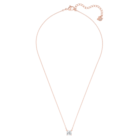 Attract Necklace White, Rose-gold tone plated