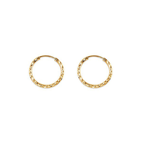 10kt Yellow Gold 19mm Diamond Cut Sleeper Earrings