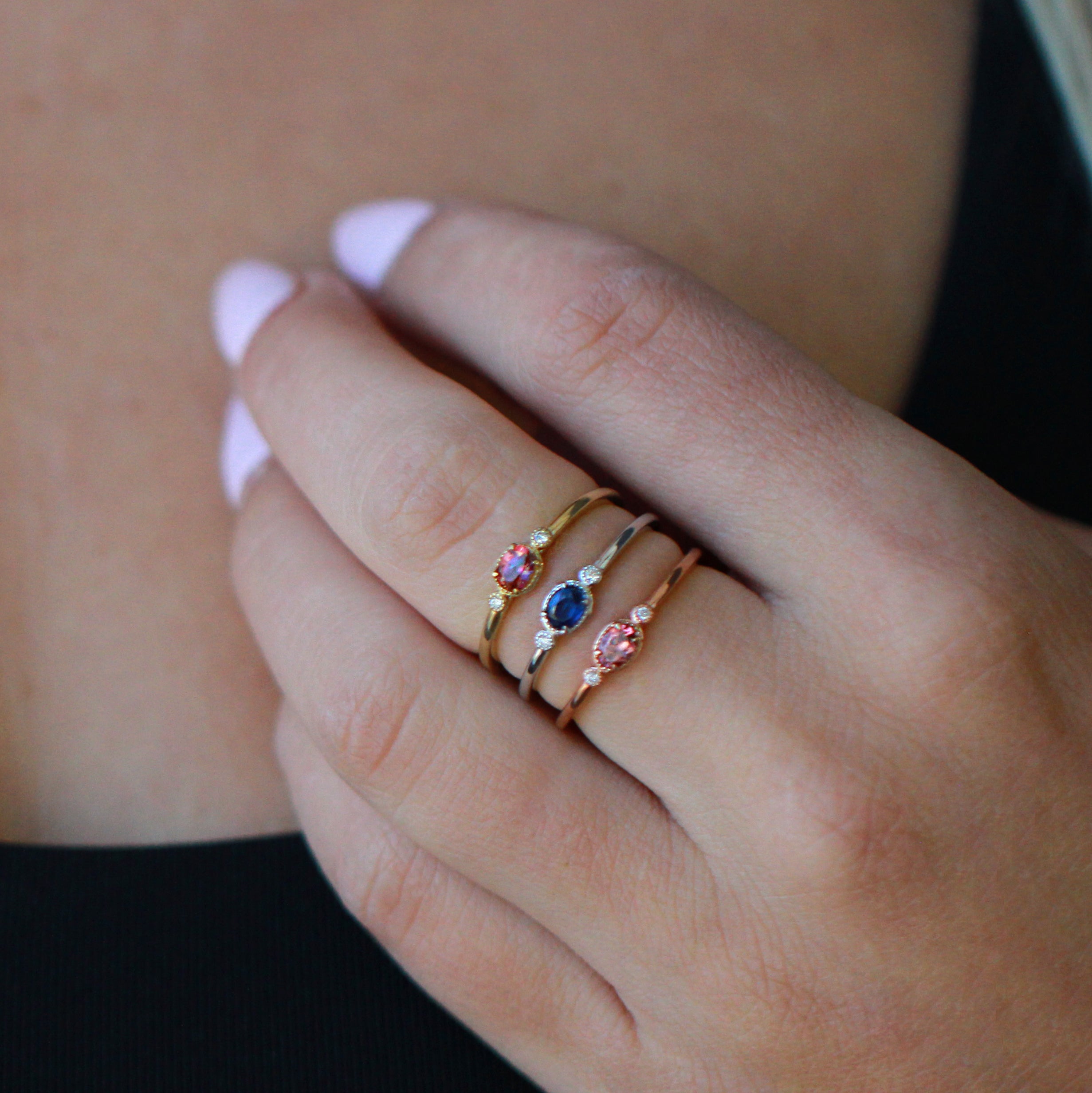 Pink 2025 stackable rings