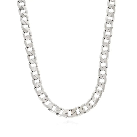 Sterling Silver 7.20mm Flat Curb Chain in 24"