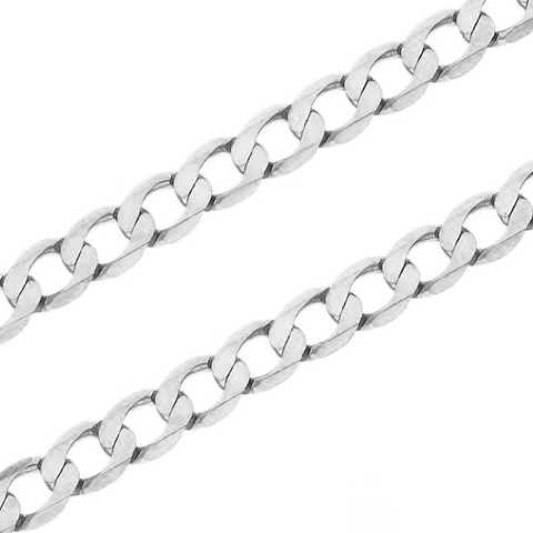 Sterling Silver 5mm Concave Curb Chain 24-inch