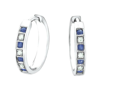 10kt White Gold Sapphire and Diamond Earrings