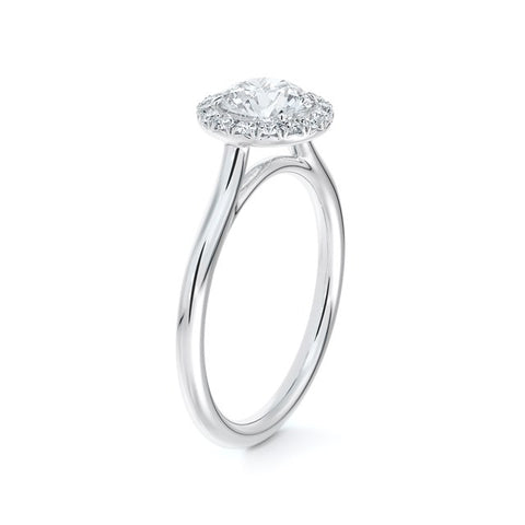 Platinum 0.43cttw Halo Engagement Ring