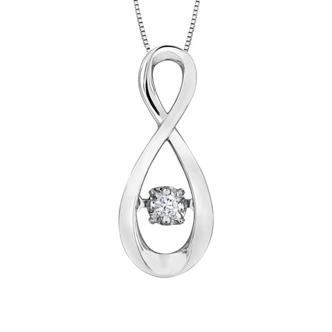 10KT WHITE GOLD PULSE INFINITY PENDANT. BRING LOVE TO LIFE.
