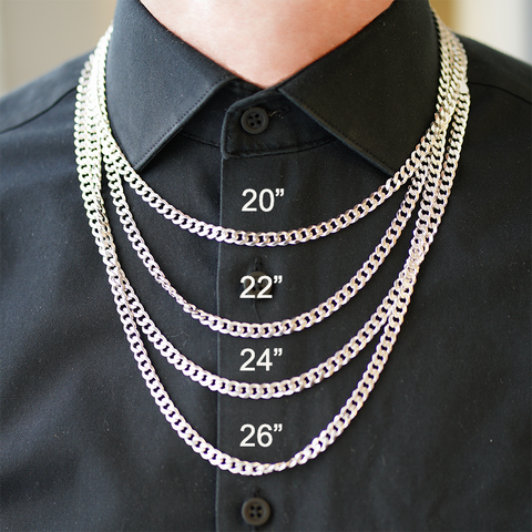 Sterling Silver ALT120 Figaro Chain in 24"