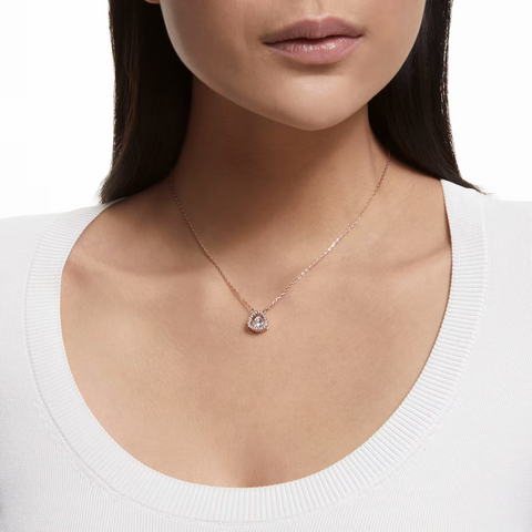 Millenia Necklace Trilliant Cut, White, Rose Gold-Tone Plated