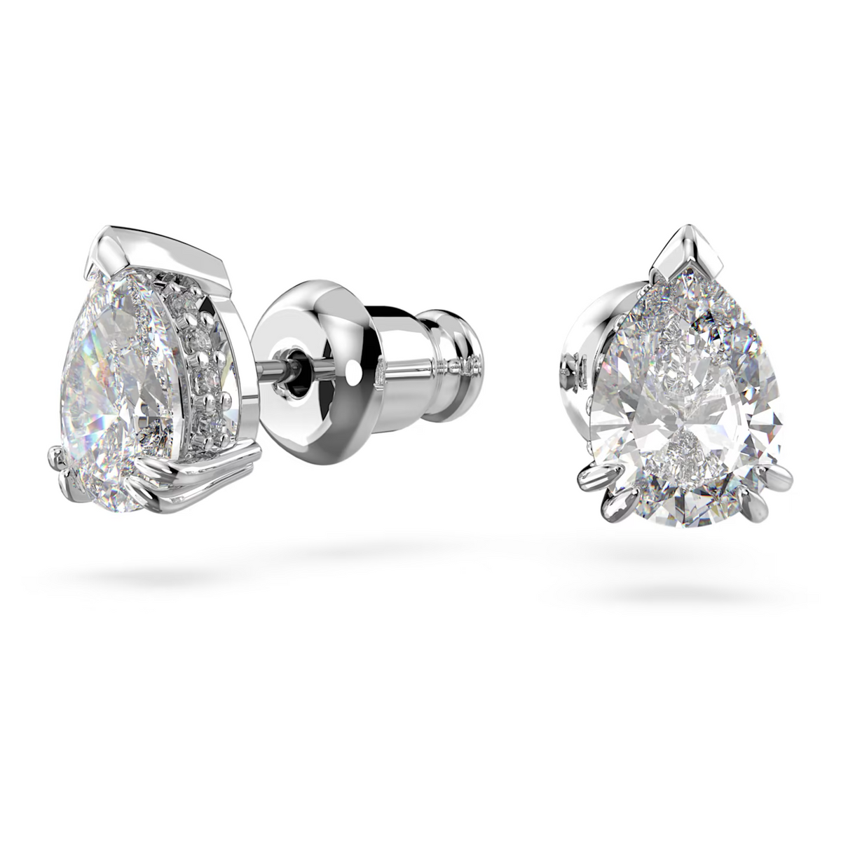 Millenia Stud Earrings Pear Cut, White, Rhodium Plated – Independent ...