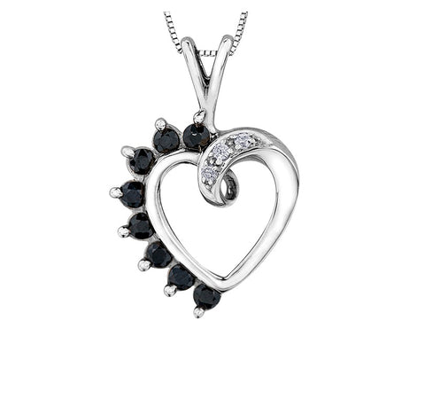 10kt White Gold  Sapphire and Diamond Pendant