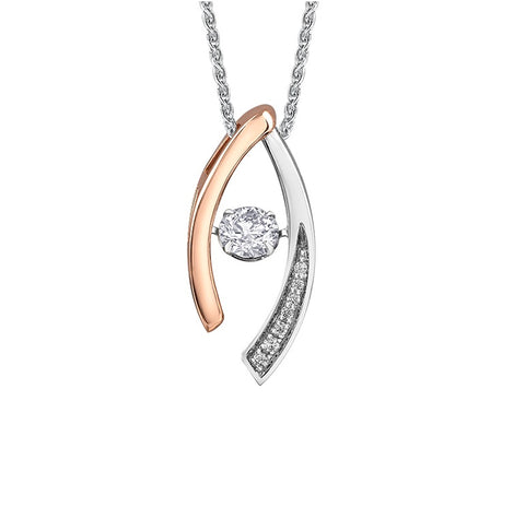 14kt White and Rose Gold 0.56cttw Canadian Diamond Pulse Pendant