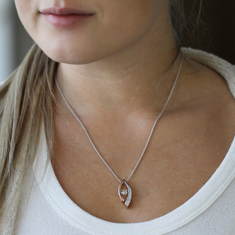 14kt White and Rose Gold 0.56cttw Canadian Diamond Pulse Pendant