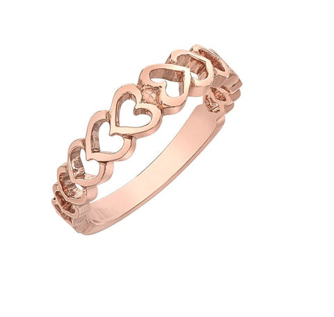 10kt Rose Gold Heart Stackable Ring
