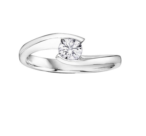 18kt White Gold 0.40ct Certified Canadian Diamond Solitaire Engagement Ring