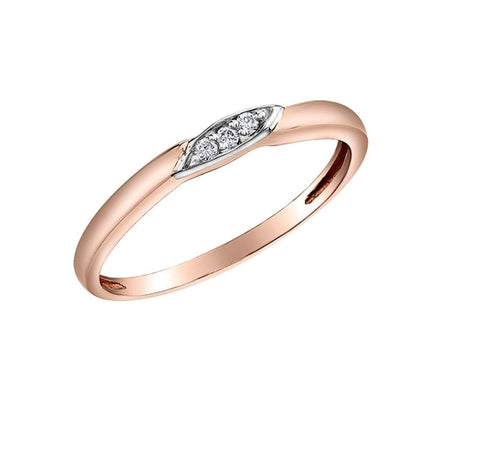 10kt Rose Gold Diamond Stackable Band