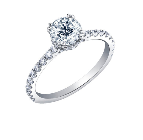 18kt White Gold 0.78cttw Canadian Diamond Center Engagement Ring