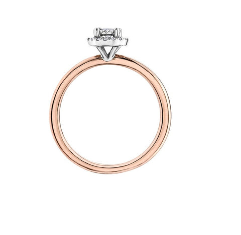 10kt Rose Gold 0.18cttw Halo Diamond Engagement  Ring