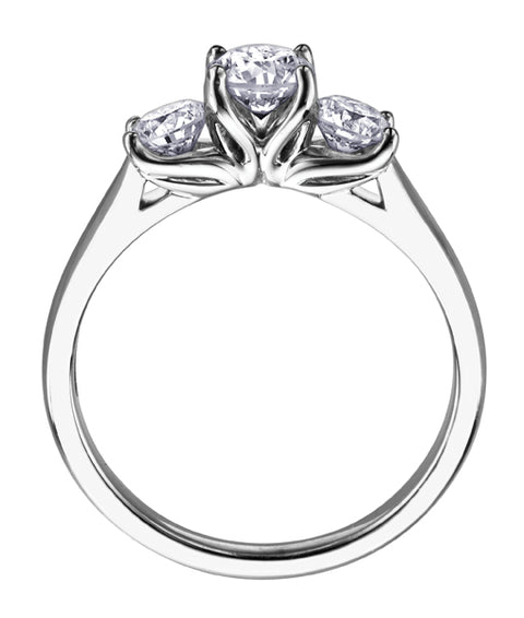 18kt White Gold 0.76cttw Three Stone Ring