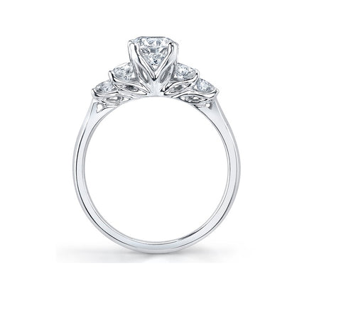 14kt White Gold 0.80cttw Five Canadian Diamond Engagement Ring