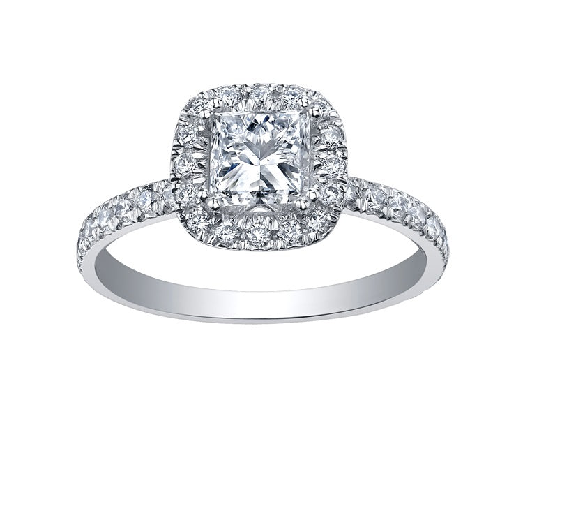 Low profile princess on sale cut engagement ring