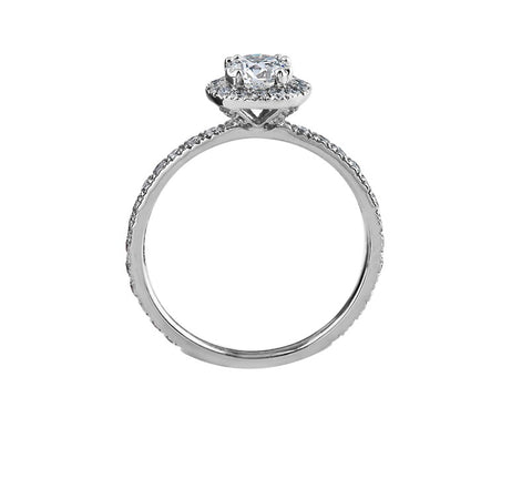 18kt White Gold 0.90cttw Canadian Diamond Halo Engagement Ring