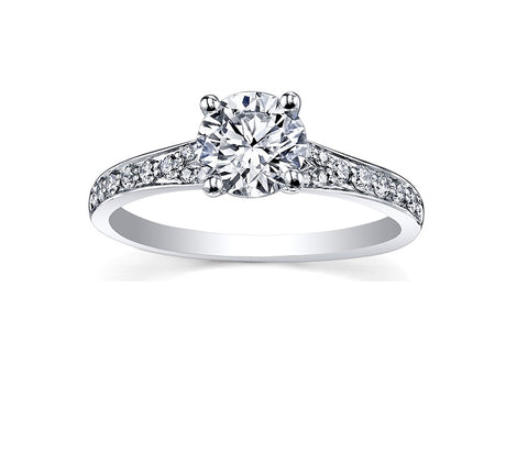 18kt White Gold 0.73cttw Canadian Diamond Center Engagement Ring