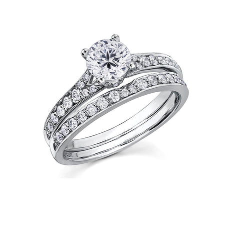 18kt White Gold 0.73cttw Canadian Diamond Center Engagement Ring