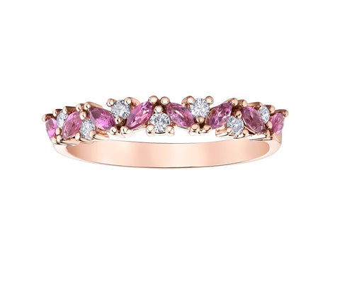 10kt Rose Gold Pink Tourmaline Stackable Ring