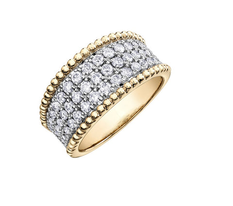 10kt Yellow And White Gold 1.00cttw Diamond Ring