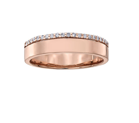 10kt Rose Gold Diamond Edge Ring