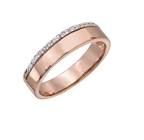 10kt Rose Gold Diamond Edge Ring