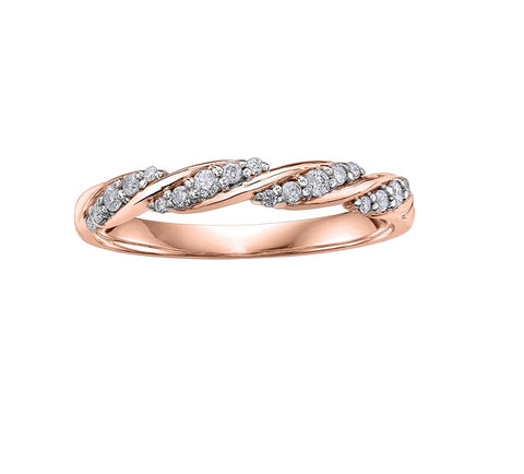 10kt Rose Gold Twisted Diamond Ring