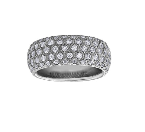 10kt White Gold 1.00cttw Diamond Domed Pave Ring