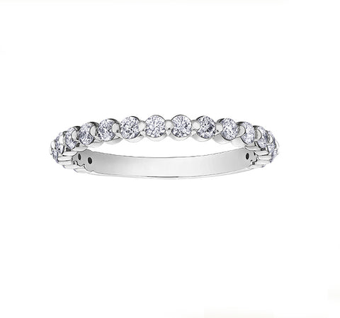 10kt White Gold 0.50cttw Shared Prong Diamond Band