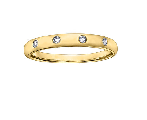 10kt Yellow Gold Diamond  Stackable Ring
