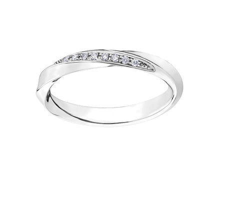 10kt White Gold twisted Diamond Stackable Ring