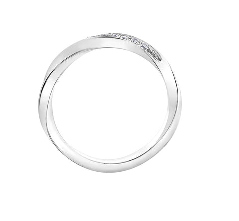 10kt White Gold twisted Diamond Stackable Ring
