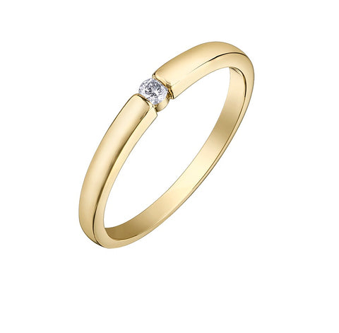 10kt Yellow Gold Diamond Stackable Ring