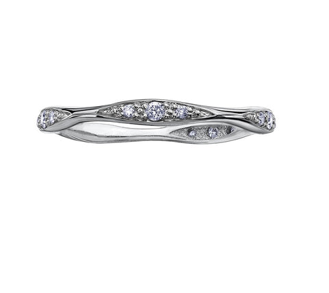 10kt White Gold Diamond Wave Band