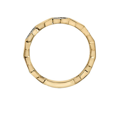 10kt Yellow Gold Geometric Diamond Stackable Ring