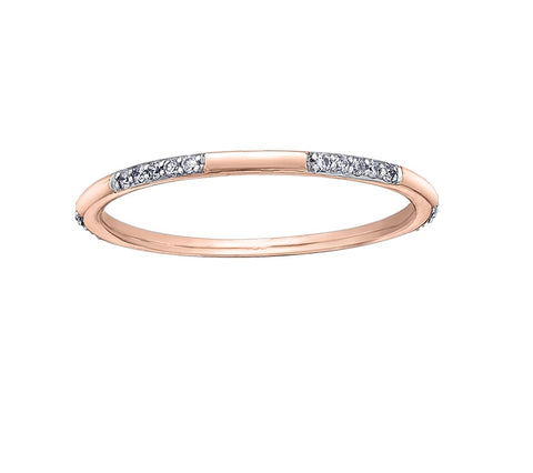 10kt Rose Gold Diamond Stackable Ring