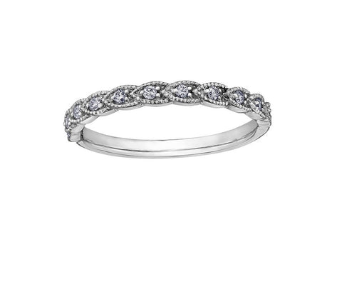 10kt White Gold Diamond Stackable Ring
