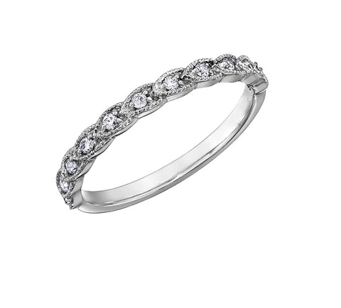10kt White Gold Diamond Stackable Ring